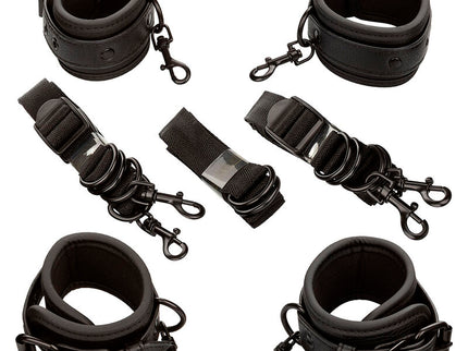 CALEXOTICS - NOCTURNAL BED RESTRAINTS LEATHER ADJUSTABLE BLACK