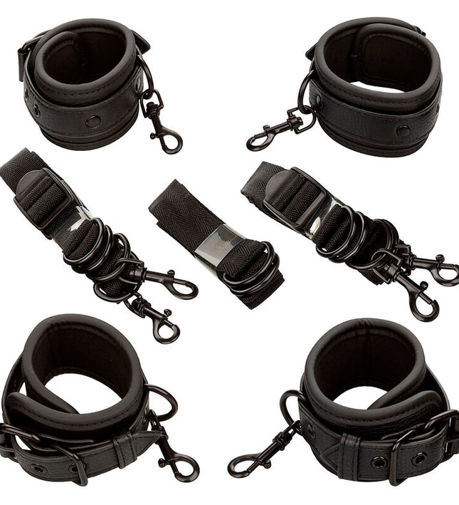 CALEXOTICS - NOCTURNAL BED RESTRAINTS LEATHER ADJUSTABLE BLACK