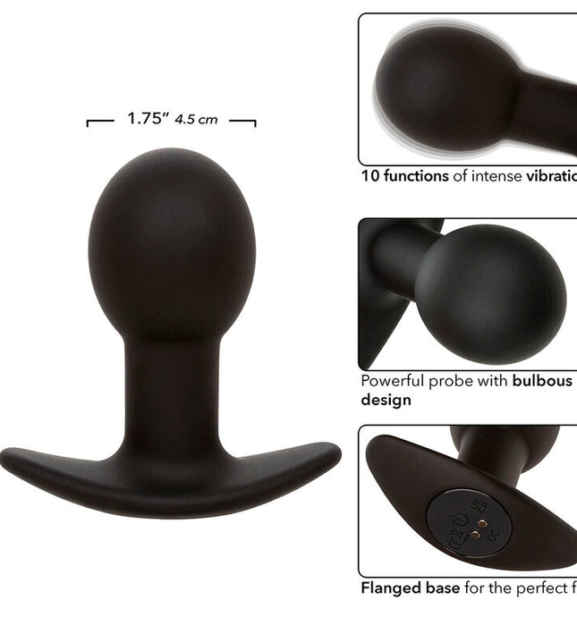 CALEXOTICS - ROCK BOTTOM ANAL PLUG 10 VIBRATIONS SILICONE BLACK