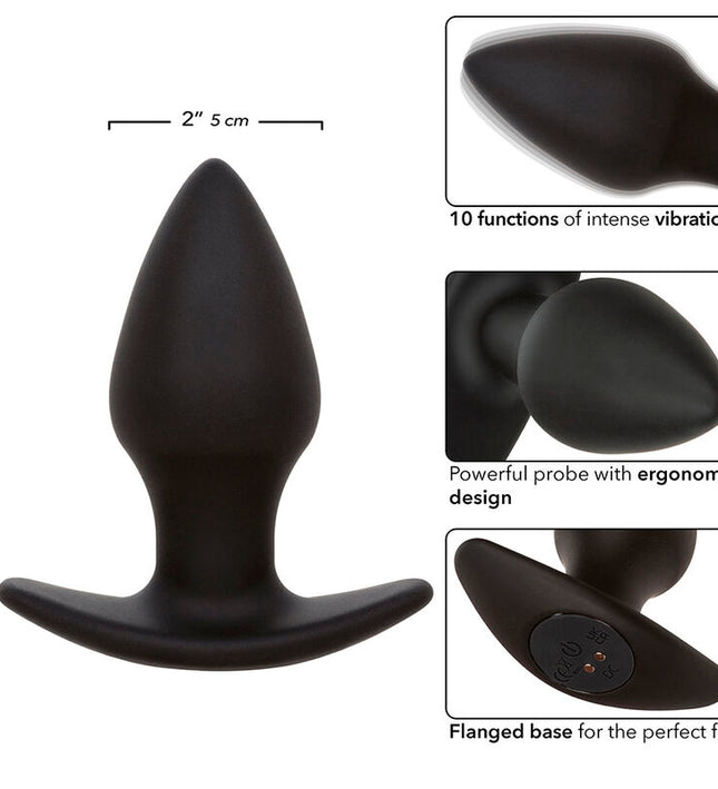 CALEXOTICS - ROCK BOTTOM PERFECT ANAL PLUG 10 VIBRATIONS SILICONE BLACK