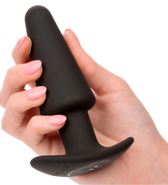 CALEXOTICS - ROCK BOTTOM TAPERED ANAL PLUG 10 VIBRACIONES SILICONE BLACK