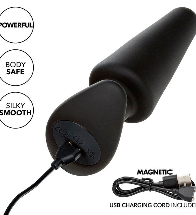 CALEXOTICS - ROCK BOTTOM TAPERED ANAL PLUG 10 VIBRACIONES SILICONE BLACK