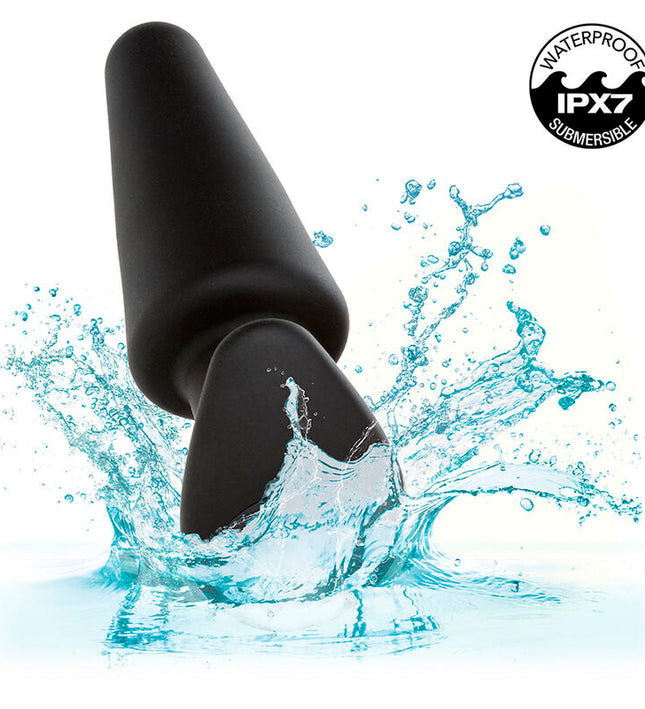 CALEXOTICS - ROCK BOTTOM TAPERED ANAL PLUG 10 VIBRACIONES SILICONE BLACK