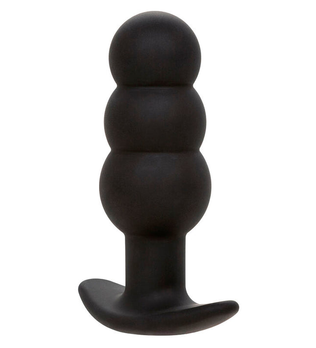 CALEXOTICS - ROCK BOTTOM BEADED ANAL PLUG 10 VIBRATIONS SILICONE BLACK