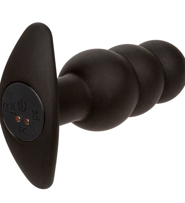 CALEXOTICS - ROCK BOTTOM BEADED ANAL PLUG 10 VIBRATIONS SILICONE BLACK