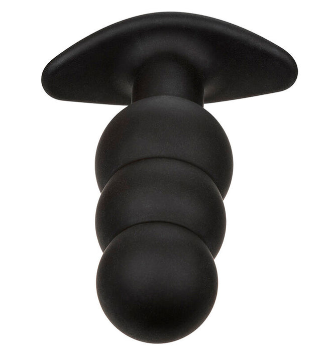 CALEXOTICS - ROCK BOTTOM BEADED ANAL PLUG 10 VIBRATIONS SILICONE BLACK