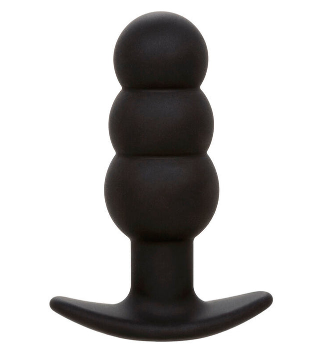 CALEXOTICS - ROCK BOTTOM BEADED ANAL PLUG 10 VIBRATIONS SILICONE BLACK