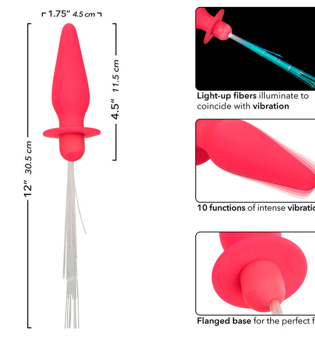 CALEXOTICS - SOUTHERN LIGHTS LIGHT UP ANAL PLUG 10 VIBRATIONS SILICONE PINK