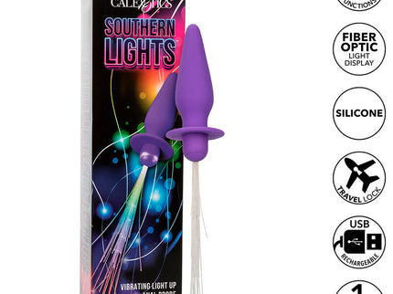 CALEXOTICS - SOUTHERN LIGHTS LIGHT UP ANAL PLUG 10 VIBRATIONS SILICONE PURPLE