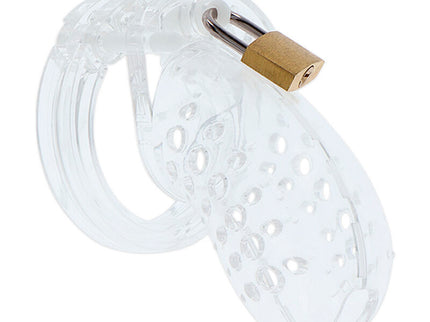 HIDDEN DESIRE - EXTREME CHASTITY COCK CAGE ACRYLIC ADJUSTABLE CLEAR