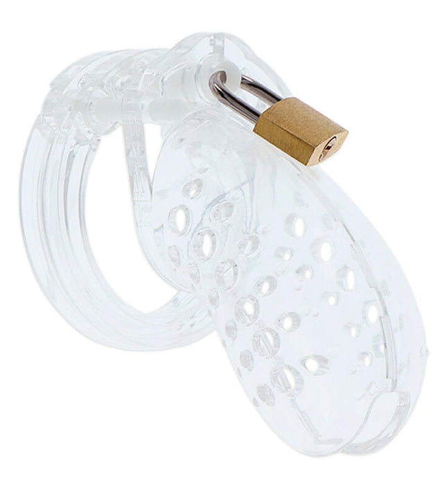 HIDDEN DESIRE - EXTREME CHASTITY COCK CAGE ACRYLIC ADJUSTABLE CLEAR