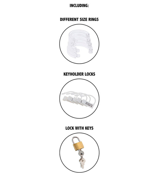 HIDDEN DESIRE - EXTREME CHASTITY COCK CAGE ACRYLIC ADJUSTABLE CLEAR