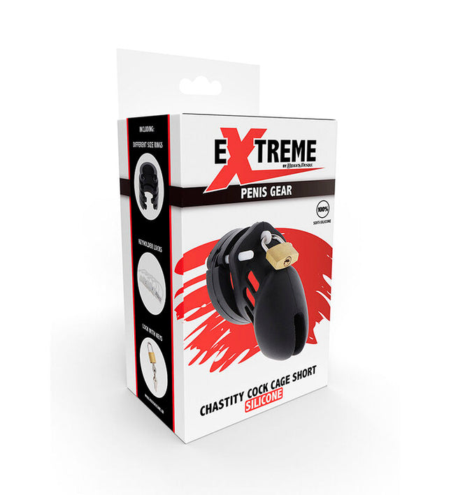 HIDDEN DESIRE - EXTREME CHASTITY COCK CAGE SILICONE SIZE S BLACK