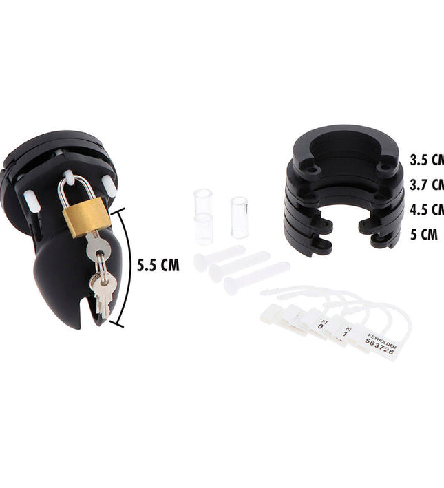 HIDDEN DESIRE - EXTREME CHASTITY COCK CAGE SILICONE SIZE S BLACK