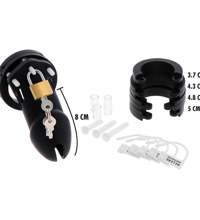 HIDDEN DESIRE - EXTREME CHASTITY COCK CAGE SILICONE SIZE L BLACK