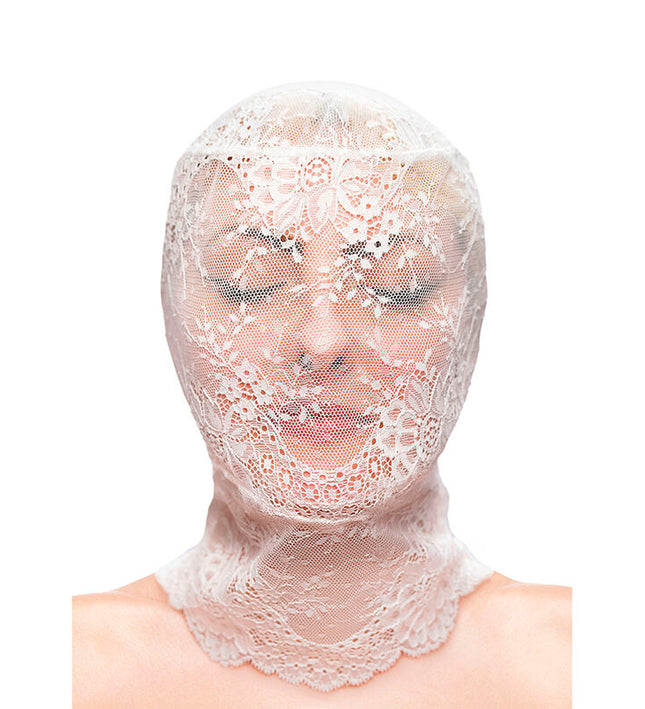 NS NOVELTIES - FETISH & FASHION LACE HOOD WHITE