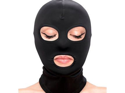 NS NOVELTIES - FETISH & FASHION EYES AND MOUTH HOOD NYLON BLACK