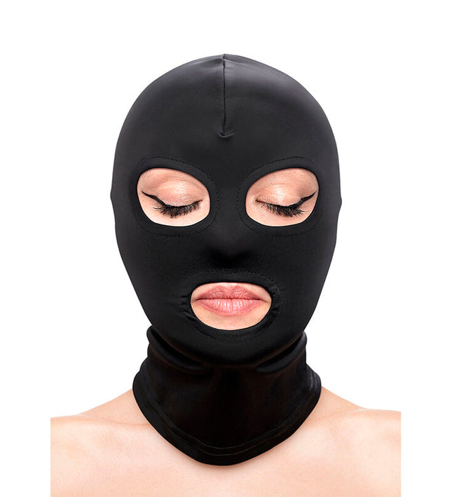 NS NOVELTIES - FETISH & FASHION EYES AND MOUTH HOOD NYLON BLACK