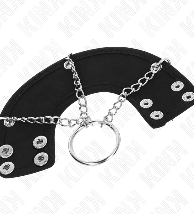 KINK - PENIS RING 4 CM CHAIN 7 CM METAL WITH LEATHER BELT