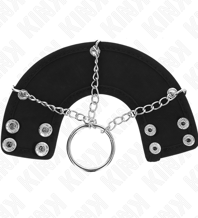 KINK - PENIS RING 4 CM CHAIN 7 CM METAL WITH LEATHER BELT