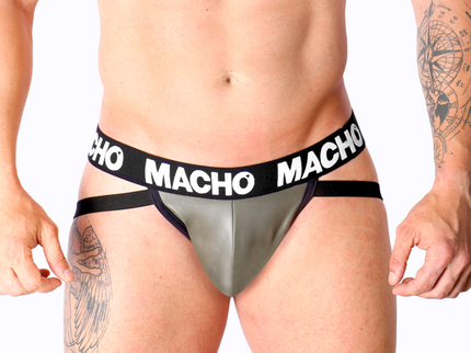 MACHO - MX27GR JOCK LEATHER GRAY BEIGE S