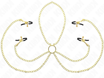 KINK - 4 NIPPLE AND CLIT CLAMPS ADJUSTABLE GOLD
