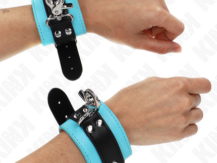 KINK - PREMIUM LOCKABLE WRIST RESTRAINTS BLACK / BLUE ADJUSTABLE 21-28 CM X 5.5 CM