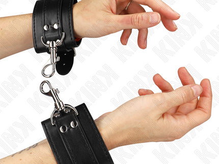 KINK - LOCKABLE DUNGEON WRIST RESTRAINTS BLACK ADJUSTABLE 21-28 CM X 5.5 CM