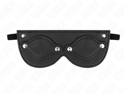 KINK - LEATHERETTE MASK WITH DETACHABLE EYE COVERS 22 x 9 CM