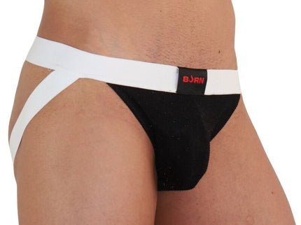 BURN - 004 JOCK SHINY BLACK / WHITE S