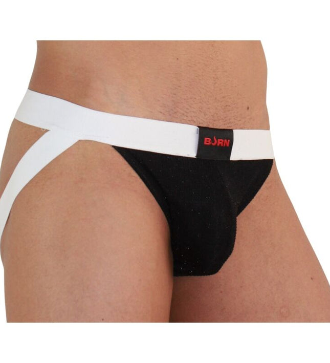 BURN - 004 JOCK SHINY BLACK / WHITE M