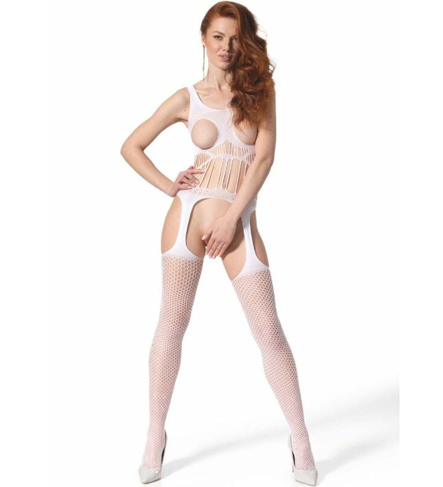 PASSION - BS 106 BODYSTOCKING WHITE ONE SIZE