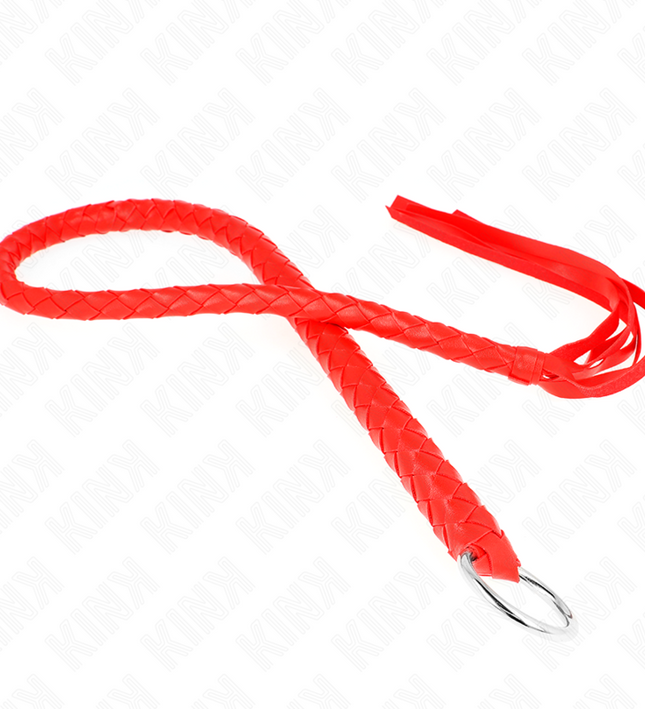 KINK - SNAKE WHIP WITH RED HAND RING 65 CM