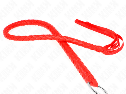 KINK - SNAKE WHIP WITH RED HAND RING 65 CM
