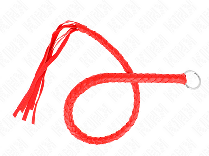 KINK - SNAKE WHIP WITH RED HAND RING 65 CM