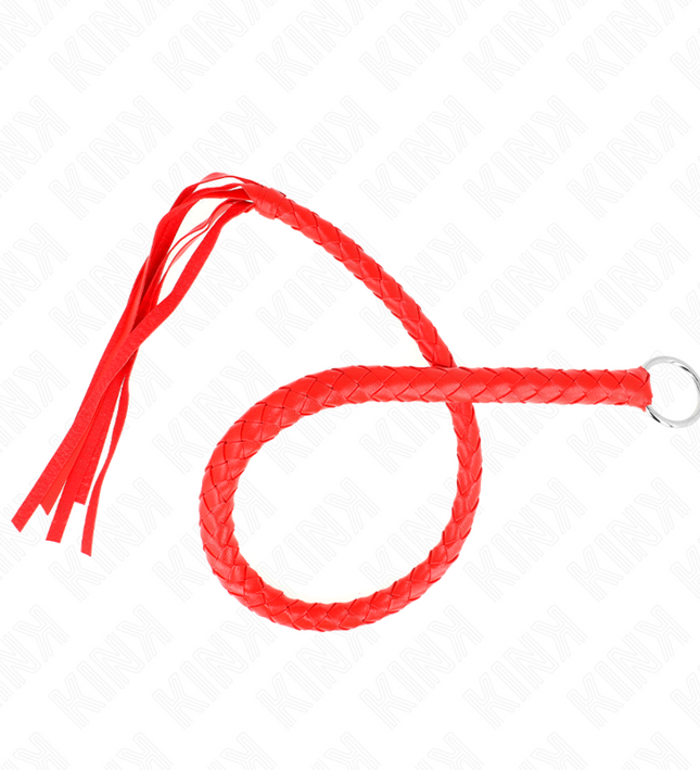 KINK - SNAKE WHIP WITH RED HAND RING 65 CM
