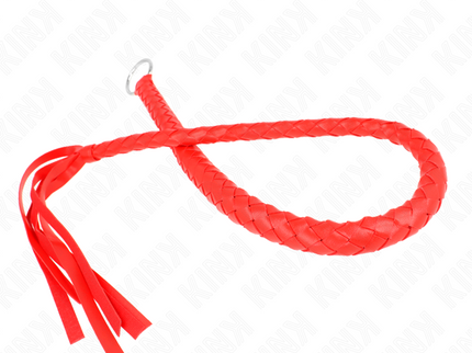 KINK - SNAKE WHIP WITH RED HAND RING 65 CM