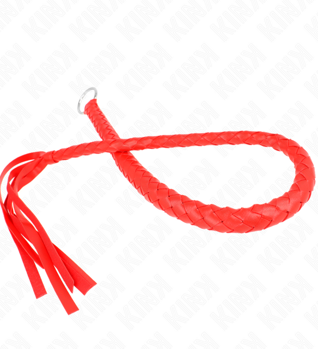 KINK - SNAKE WHIP WITH RED HAND RING 65 CM