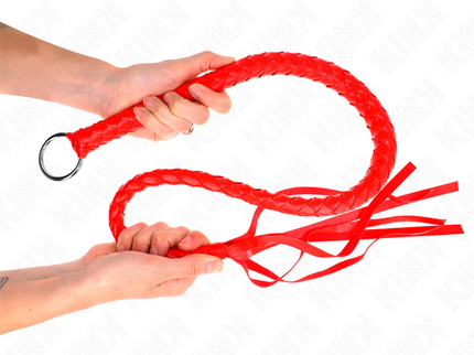 KINK - SNAKE WHIP WITH RED HAND RING 65 CM