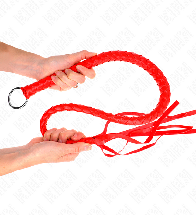 KINK - SNAKE WHIP WITH RED HAND RING 65 CM