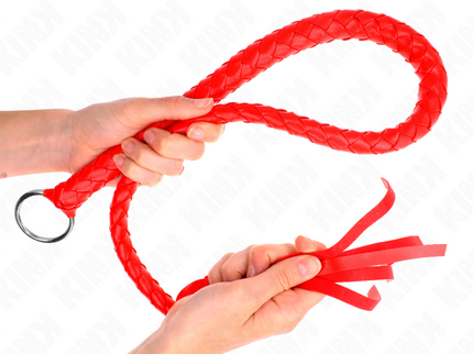 KINK - SNAKE WHIP WITH RED HAND RING 65 CM