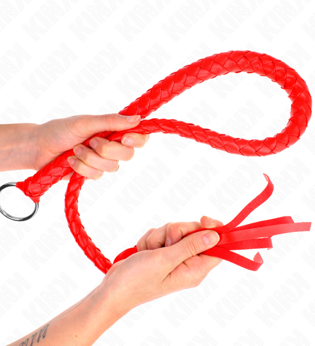 KINK - SNAKE WHIP WITH RED HAND RING 65 CM