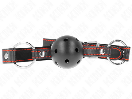 KINK - HOLLOW HARD BLACK BALL GAG MODEL 2 65 x 2.5 CM