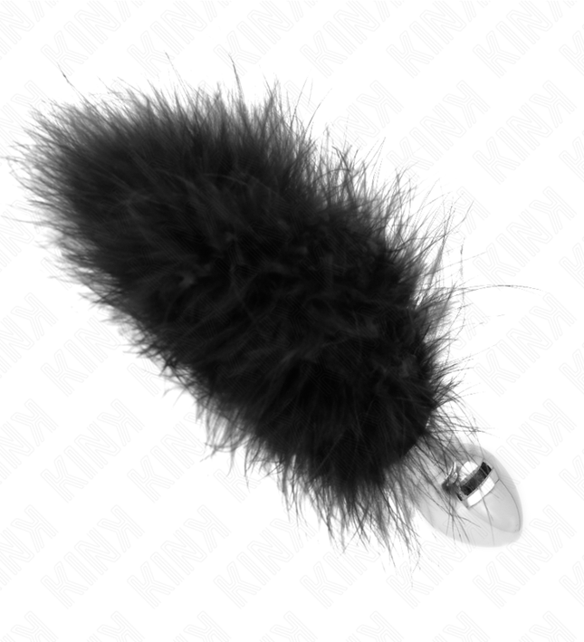 KINK - STAINLESS STEEL ANAL PLUG 11 x 7 CM WITH FEATHER 11 CM