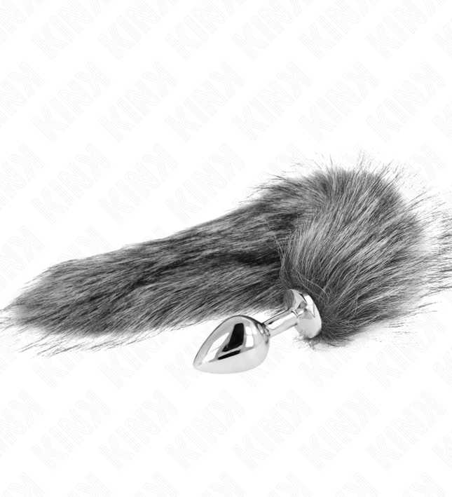 KINK - ANAL PLUG SIZE M 8 X 3.5 CM WITH SYNTHETIC TAIL 40 CM GREY