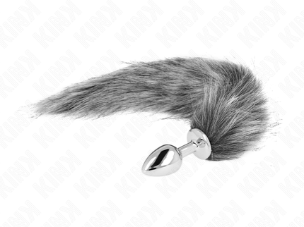 KINK - ANAL PLUG SIZE S 7 X 3 CM WITH SYNTHETIC TAIL 40 CM GREY