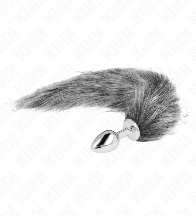 KINK - ANAL PLUG SIZE S 7 X 3 CM WITH SYNTHETIC TAIL 40 CM GREY