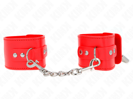 KINK - WRIST RESTRAINTS WITH PADLOCK CLOSURE RED ADJUSTABLE 16-23 CM X 5.5 CM