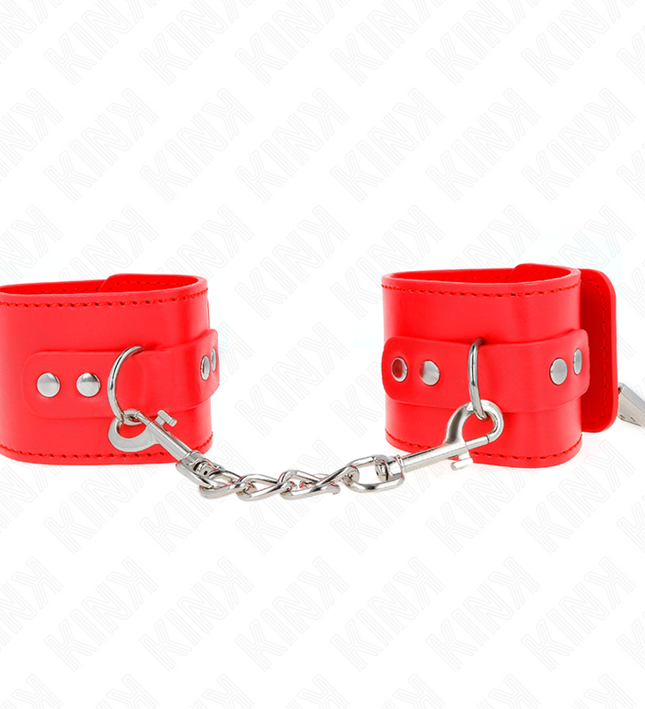 KINK - WRIST RESTRAINTS WITH PADLOCK CLOSURE RED ADJUSTABLE 16-23 CM X 5.5 CM