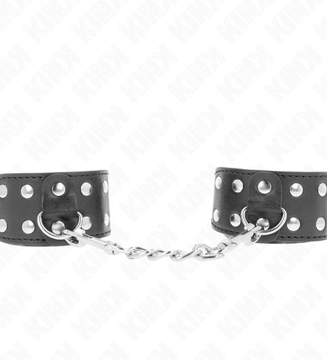 KINK - WRISTBANDS WITH DOUBLE LINE OF ADJUSTABLE STUDS BLACK